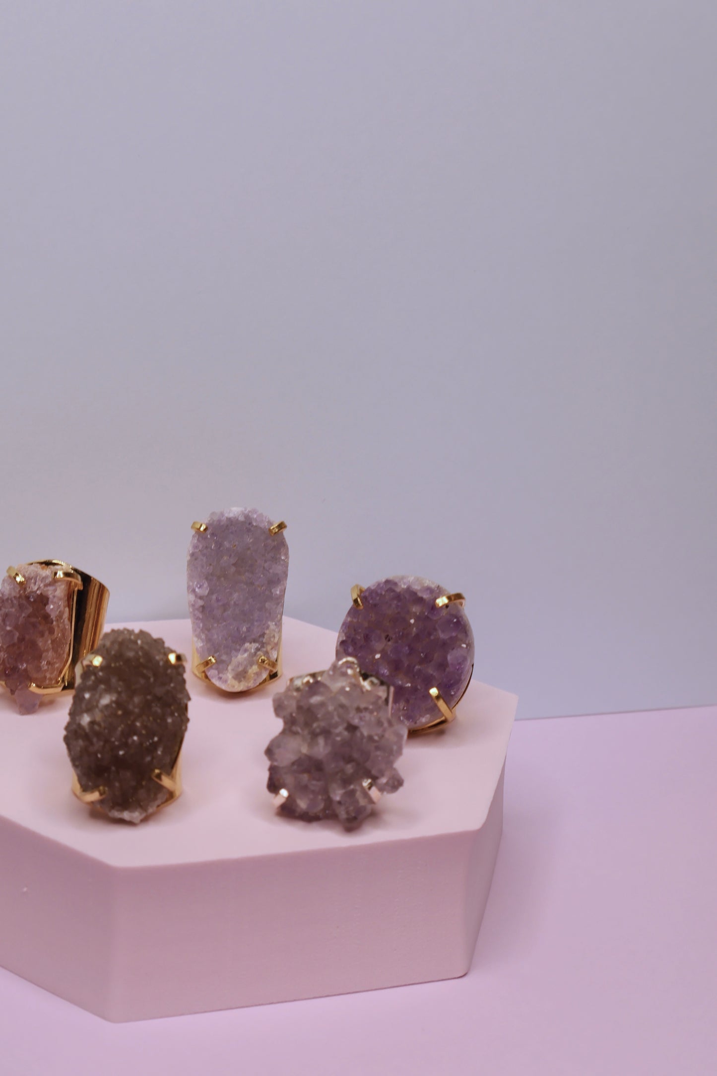 Dark Amethyst Cuff Rings