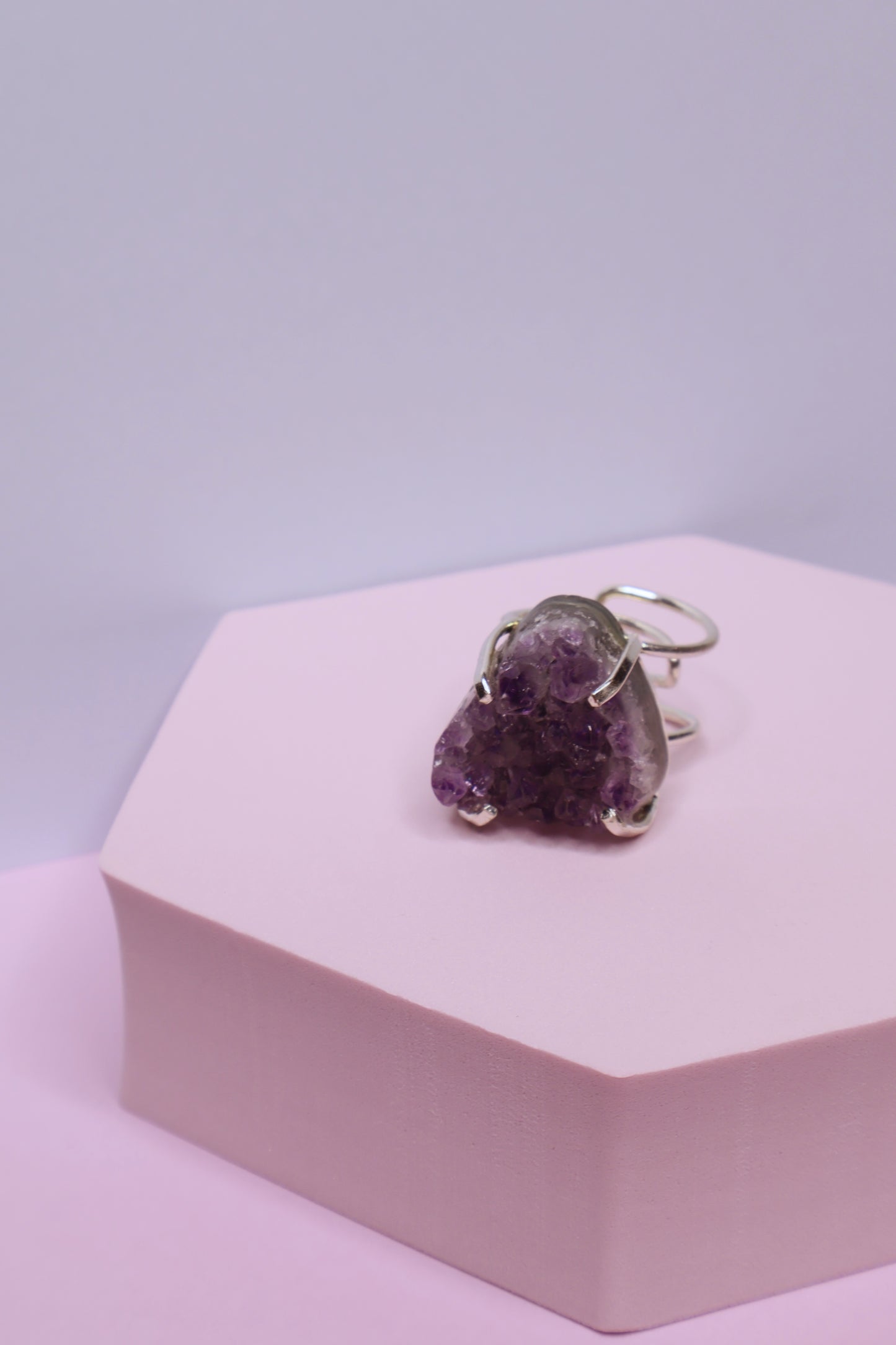 Dark Amethyst Wire Rings