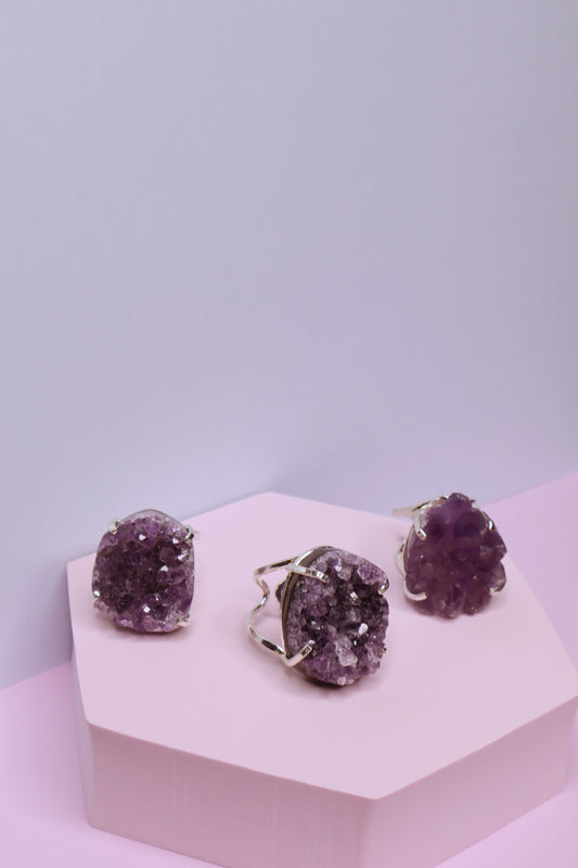 Dark Amethyst Arc Rings