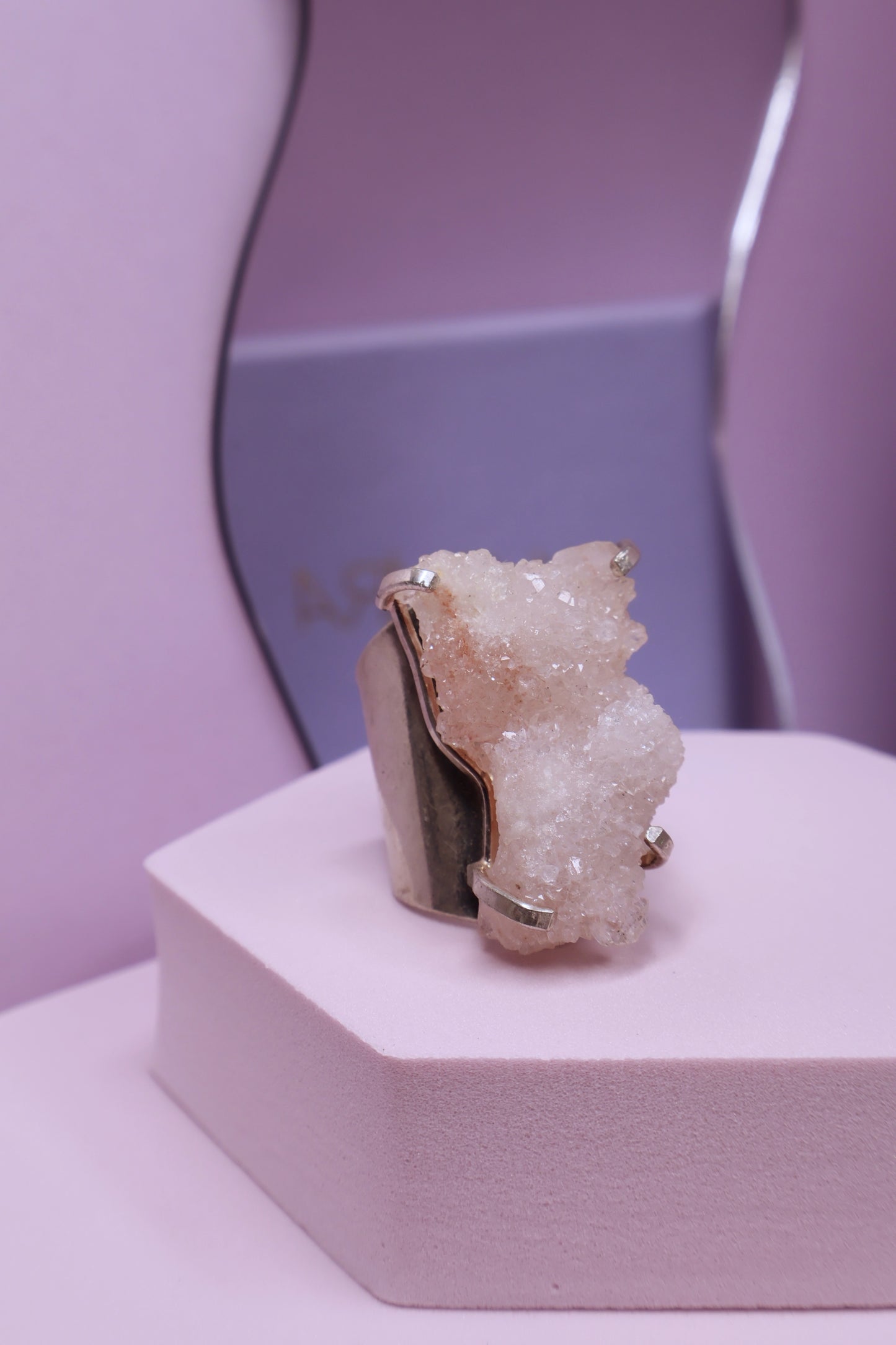 Pink amethyst Cuff Ring