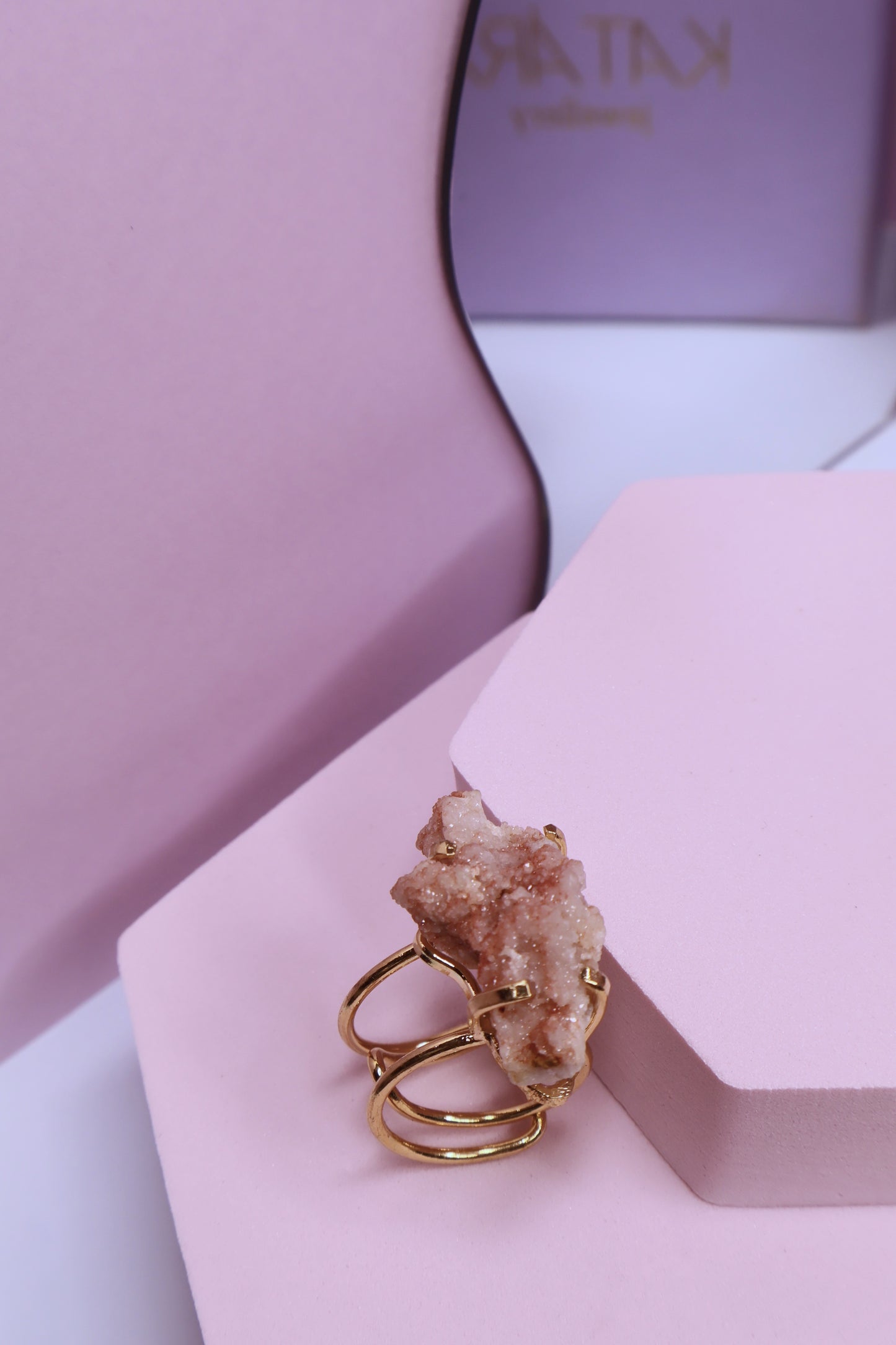 Pink amethyst Wire Ring