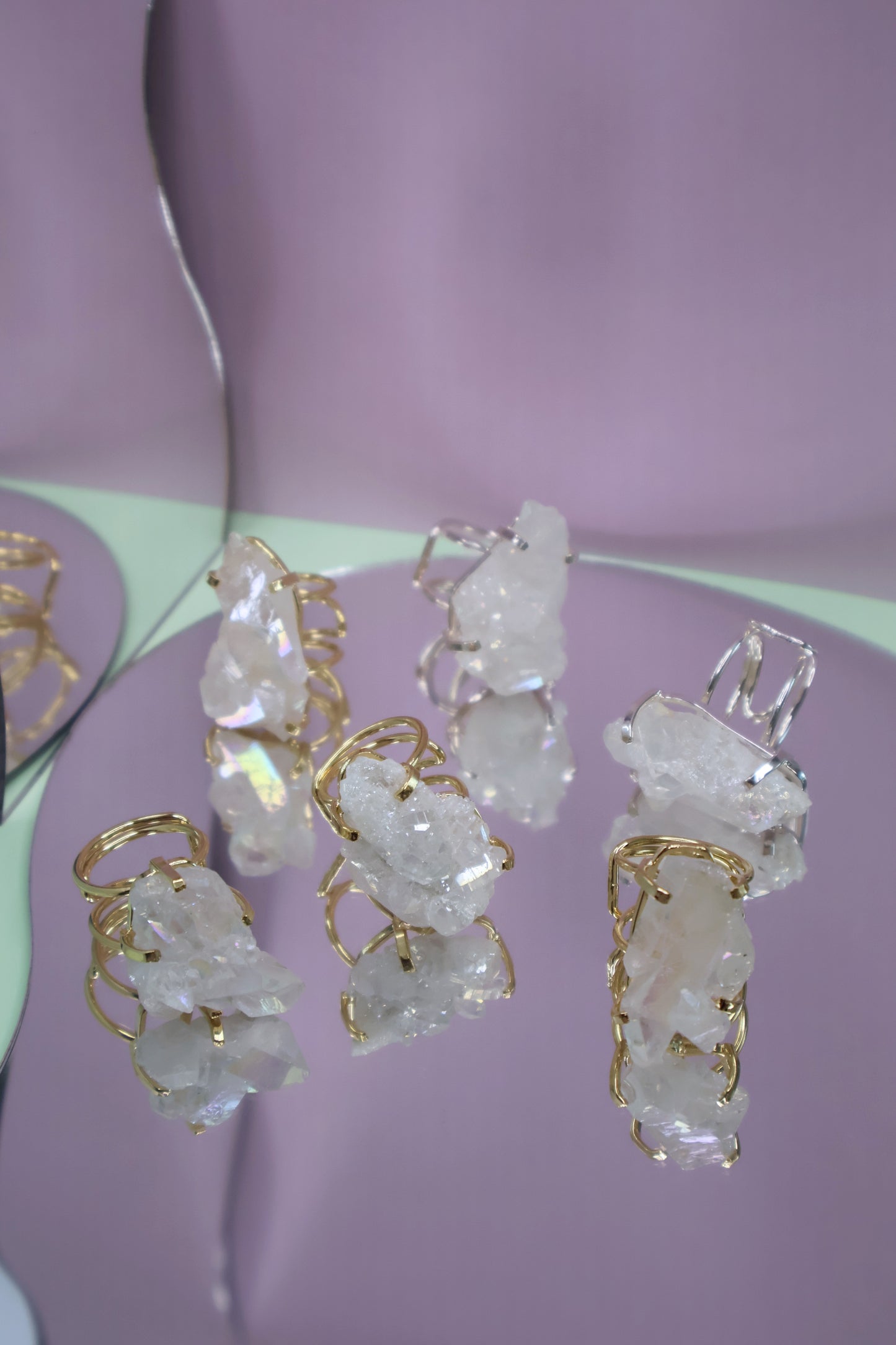 Aura Crystal Wire Rings