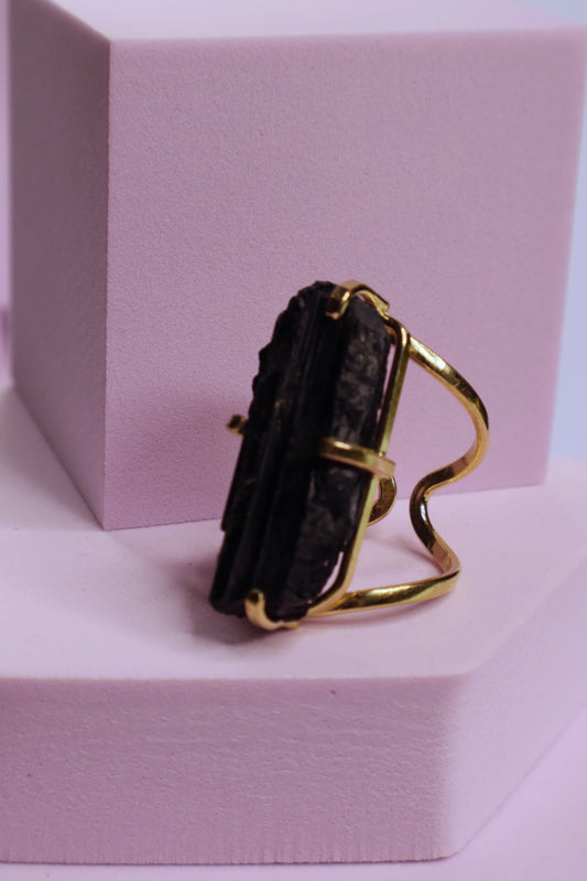 Black Tourmaline Arc Rings