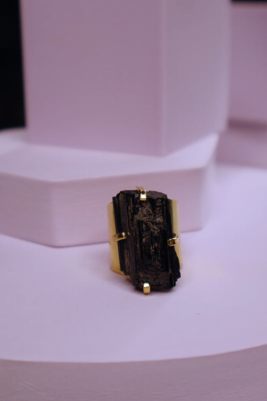 Black Tourmaline Cuff Rings