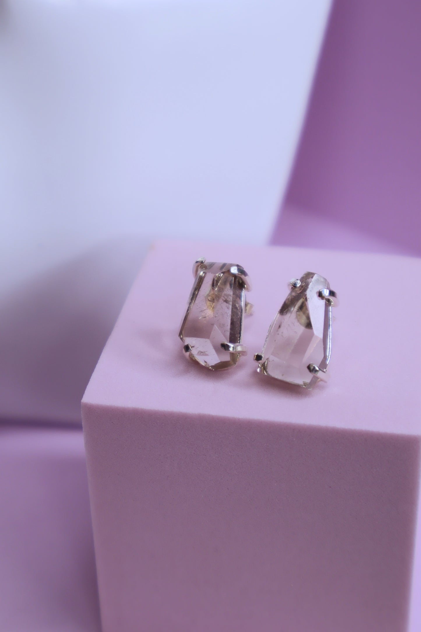 Faceted Crystal Claw Studs Earrings