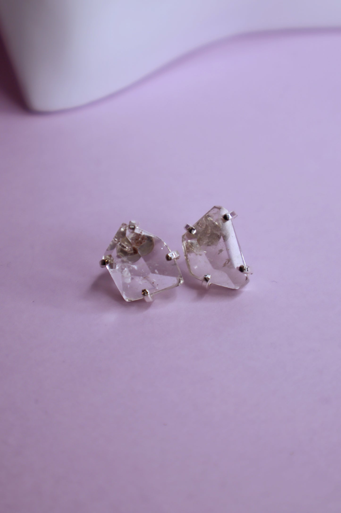 Faceted Crystal Claw Studs Earrings