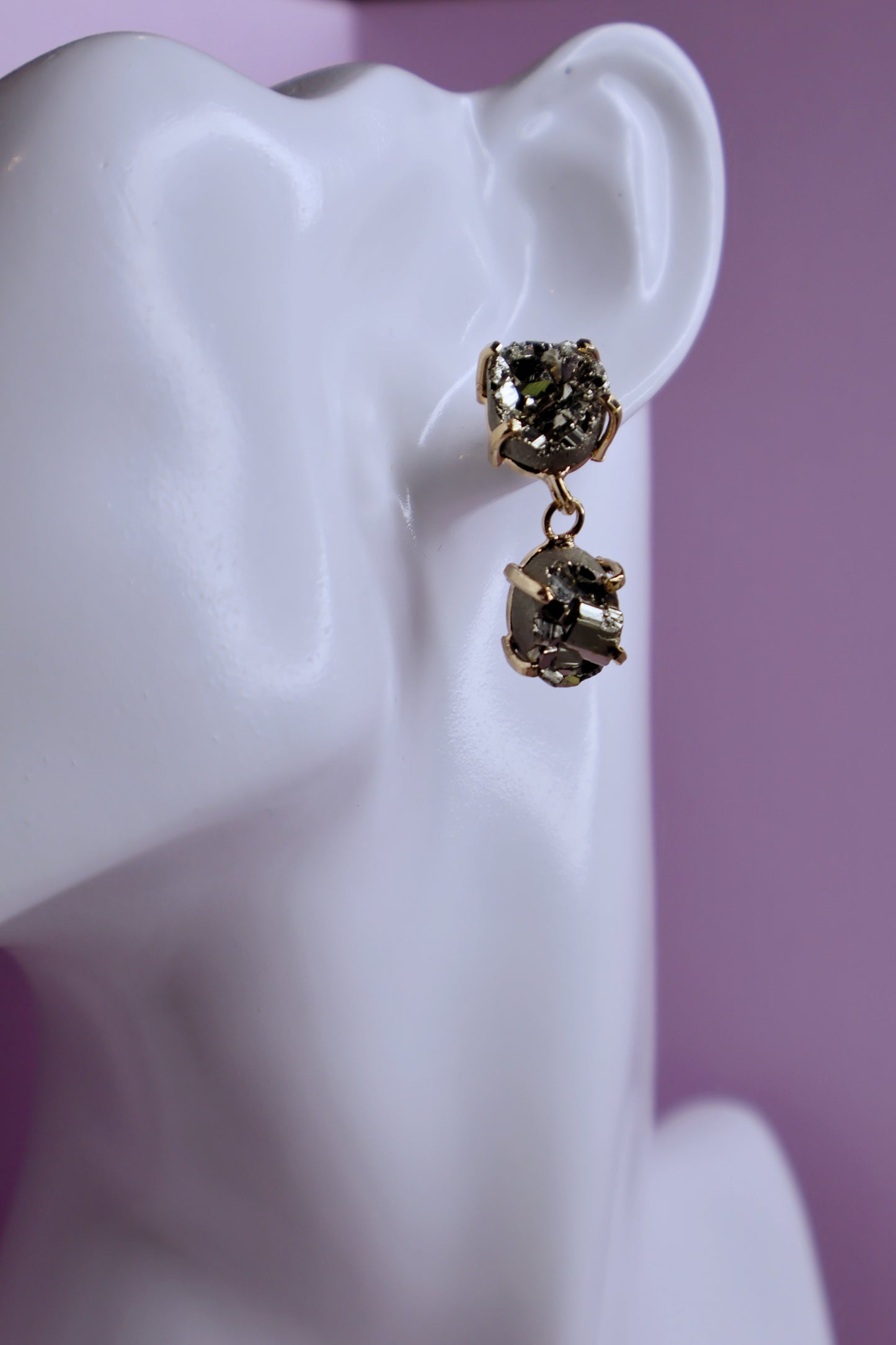 Pyrite Double Earrings