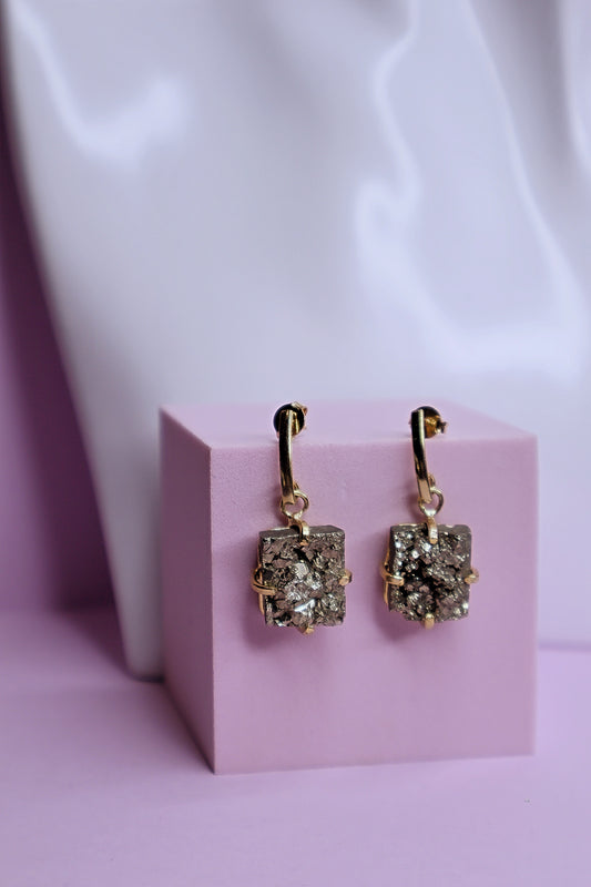 Pyrite Droppers Earrings